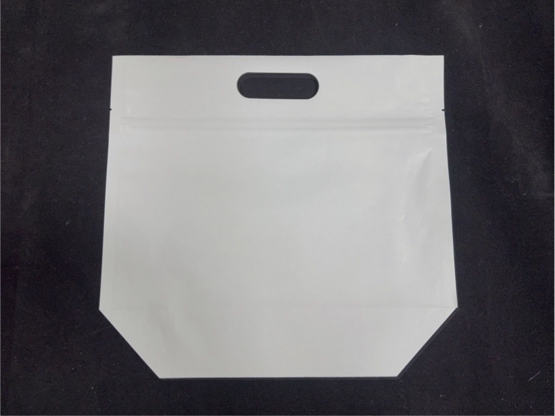 白色牛皮手提鑽石立袋